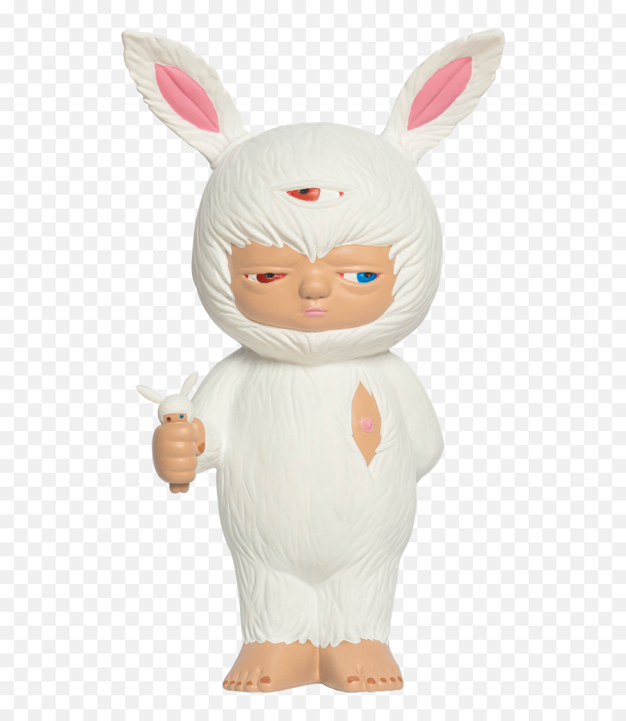 Alex Face X Mighty Jaxx - Baby Rabbit Polystone Art Emoji,Mandalorian Helmet Emoji