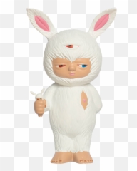 Alex Face X Mighty Jaxx - Baby Rabbit Polystone Art Emoji,Mandalorian Helmet Emoji