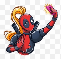Lady Deadpool - Telegram Sticker English Emoji,Telegram Peach Emoji Animation