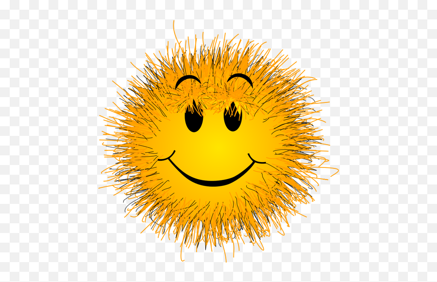 Fluffy Smiley Vector Illustration Public Domain Vectors Emoji,Spike Emoji