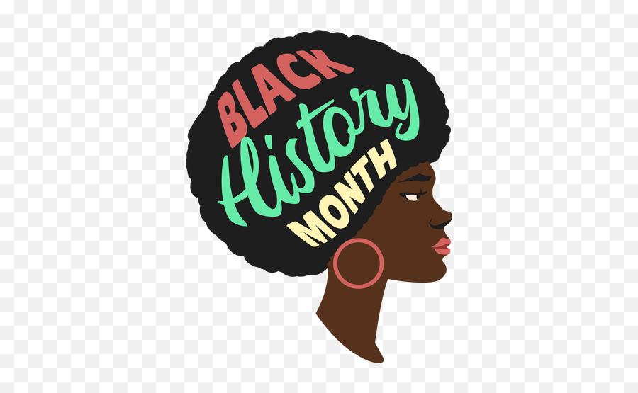 Black History Month Woman Earring Flat - Transparent Png Black History Month Png Emoji,Black Girl Emoji