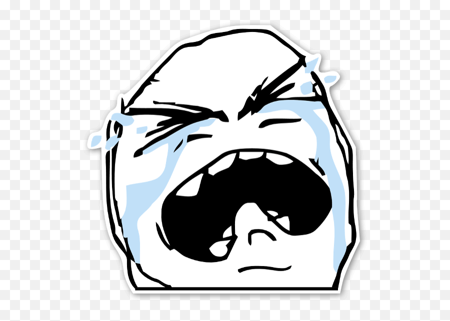 Download Hd Memes Crying Sticker - Crying Troll Face Png Sad Meme Face Png Emoji,Crying Emoji Meme