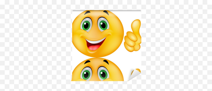 Smiley Emoticon Cartoon With Thumb Up - Happy Emoji,Emoticon Wallpapers