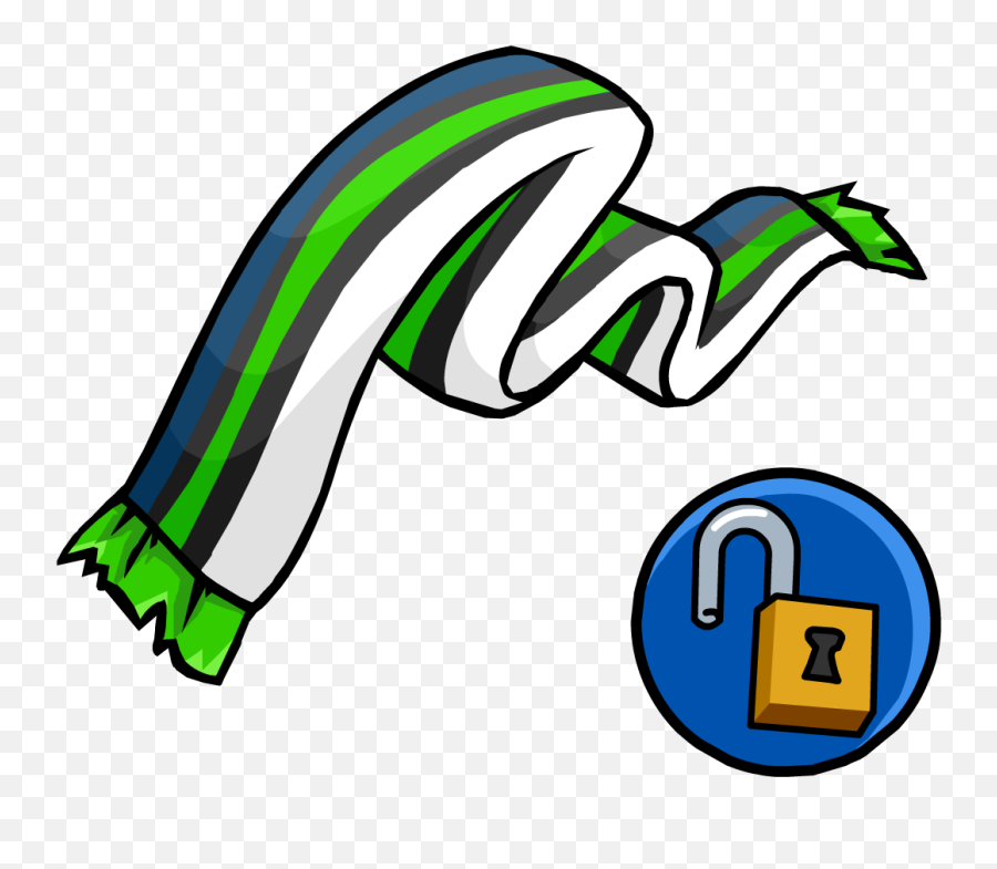 Green And Blue Scarf - Cachecol Verde Club Penguin Clipart Scarf Emoji,Emoji 38 Cheats