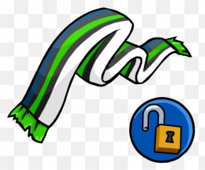 Green And Blue Scarf - Cachecol Verde Club Penguin Clipart Scarf Emoji,Emoji 38 Cheats