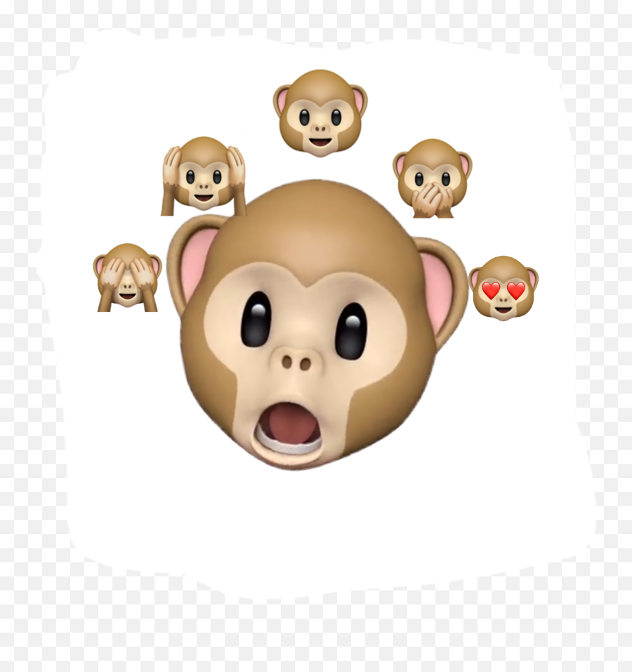 Monkeys Sticker Challenge On Picsart - Happy Emoji,Monkey Hands Over Eyes Emoji