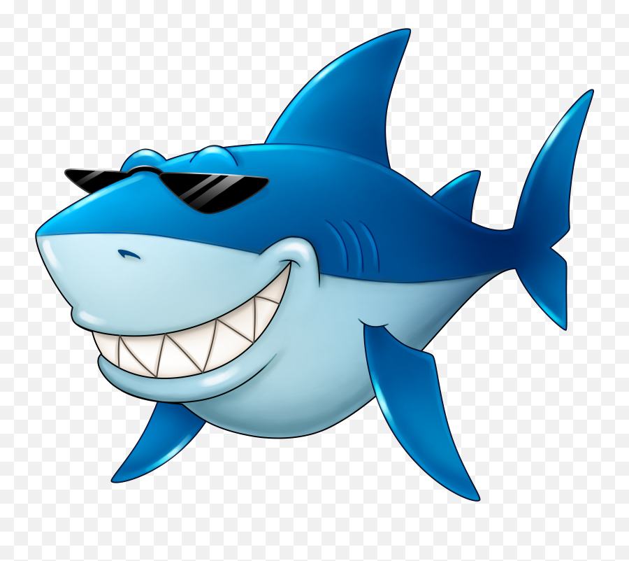 Download Hd Fish Relaxing Clipart - Old Shark Cartoon Png Shark Fish Cartoon Png Emoji,Shark Emoji