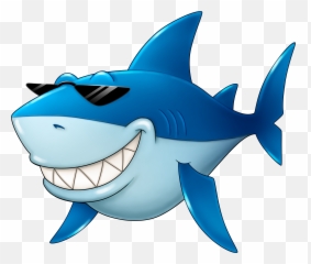 Download Hd Fish Relaxing Clipart - Old Shark Cartoon Png Shark Fish Cartoon Png Emoji,Shark Emoji
