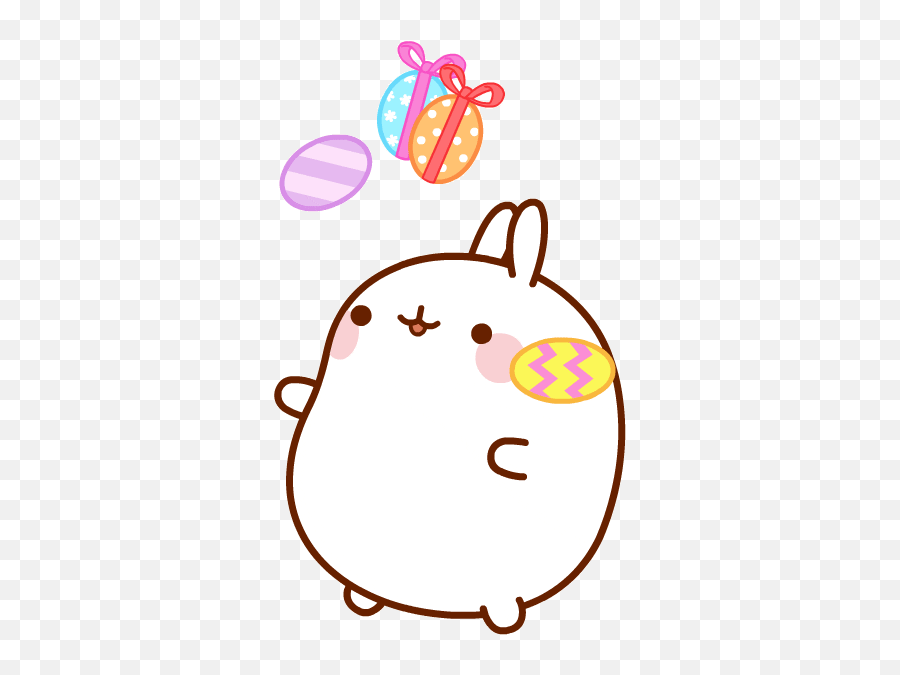 Cute Love Gif Happy Stickers Molang - Happy Easter Gif By Molang Emoji,Molang Emoji