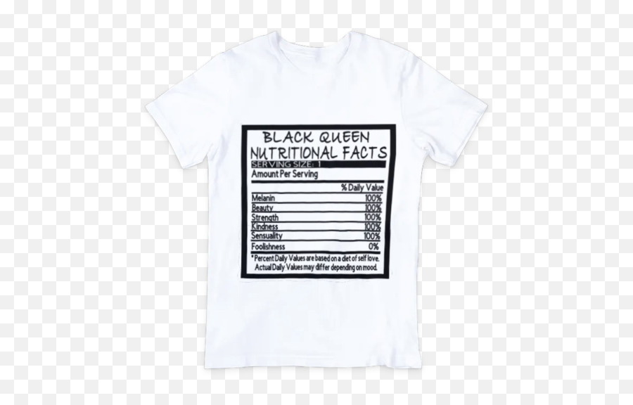Black King Nutritional Facts - Short Sleeve Emoji,Long Love The Queen Outfits And Emotions