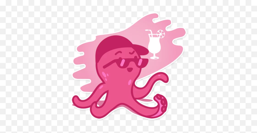 Octopus Emoji Stickers By Mohamed Taoufik - Common Octopus,Large Emoji Stickers