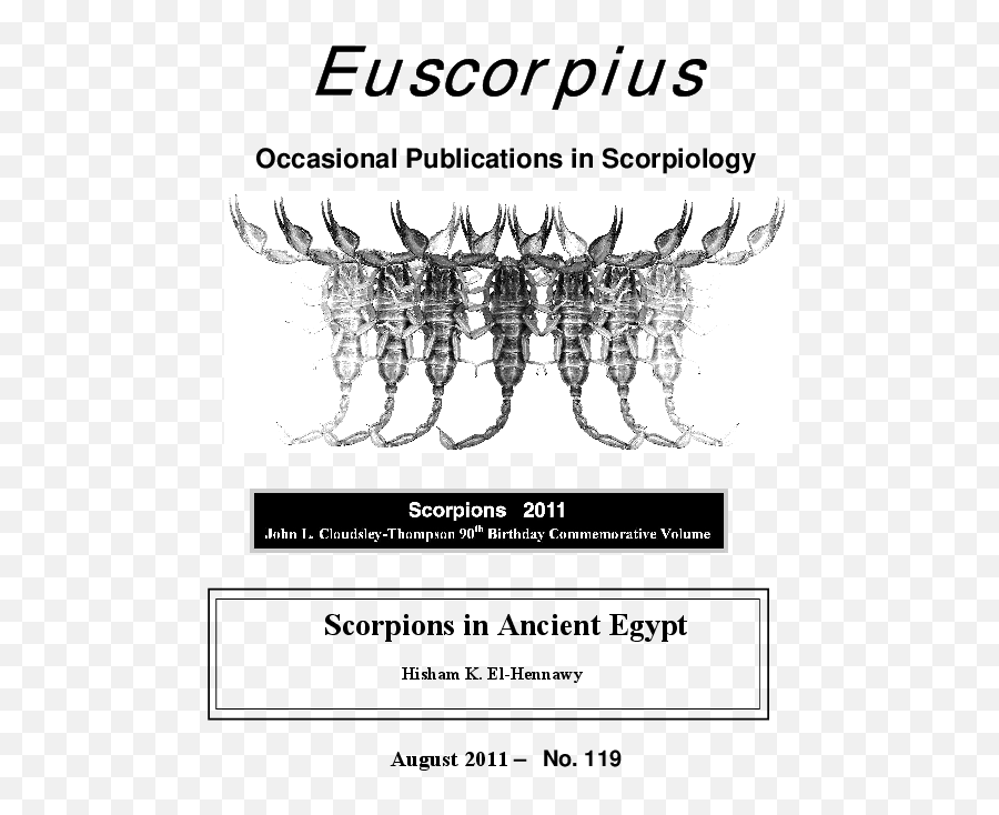 Pdf Scorpions In Ancient Egypt Hisham El - Hennawy Scorpions Emoji,Ancient Egypt Emotion Heart
