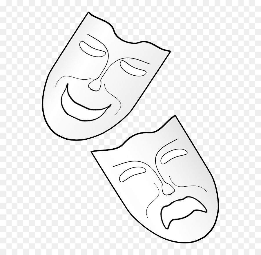 Ancient Greece Theater Cartoon - Desenho De Máscaras Do Teatro Grego Emoji,Greek Masks Emotion