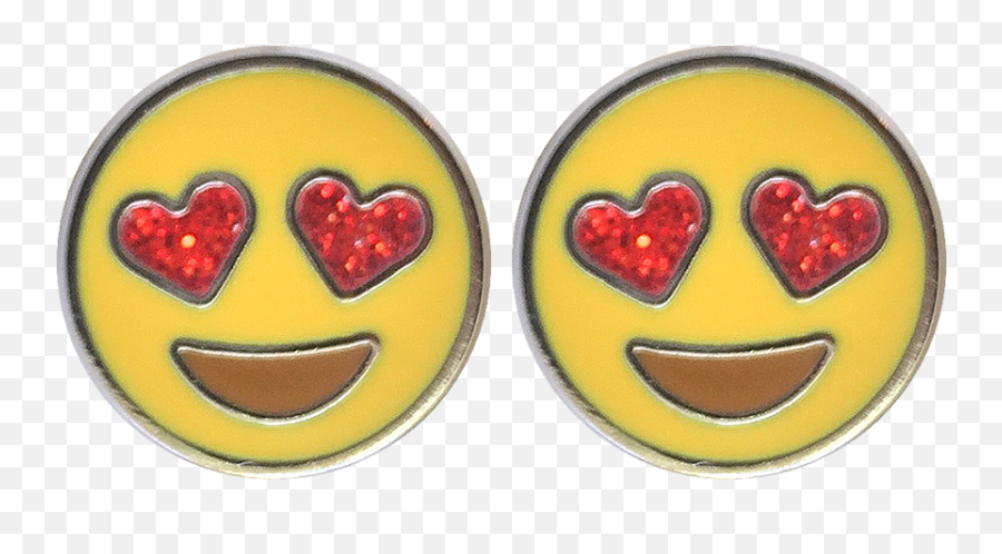 Download Heart Eyes Emoji Earrings - Lapel Pin Full Size Happy,Heart Eyes Emoji