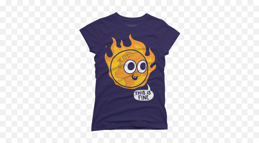 New Purple Fire Womenu0027s T - Shirts Design By Humans Emoji,Fireman Smiley Emoticon