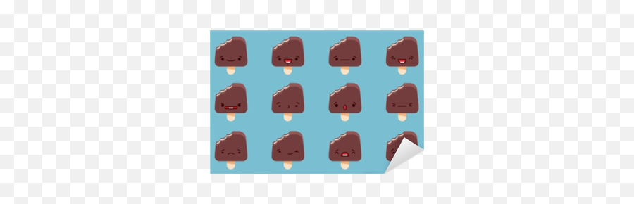 Set Of Vector Kawaii Chocolate Ice - Food Emoji,Chocolate Emoticons