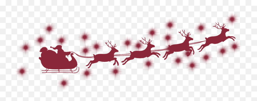 Red Reindeer Santa Sleigh Christmas - Flying Santa Png Transparent Emoji,Santa Sleigh Emoji