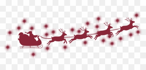 Red Reindeer Santa Sleigh Christmas - Flying Santa Png Transparent Emoji,Santa Sleigh Emoji