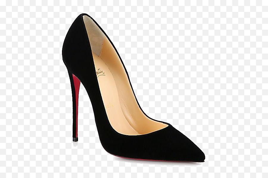 Download Fashion Thin French Black Shoe - Round Toe Emoji,High Heel Emoticon