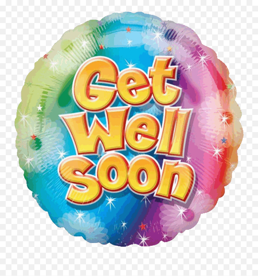 Foil Round Get Well Soon Sparkle Balloon Qualatex - Feel Well Soon Balloon Emoji,Emojis Balloons