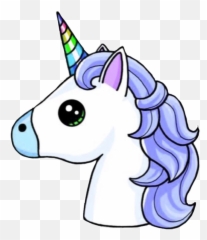 Unicorn Head Unicornhead Blue Rainbow - Unicorn Kawaii Easy Drawings Emoji,Blue Head Emoji