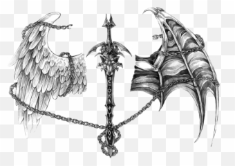Download Tattoo Devil Demon Drawing Angel Free Transparent - Angel And Devil Wings Tattoo Emoji,Devil Angel Emoticons No Watermark