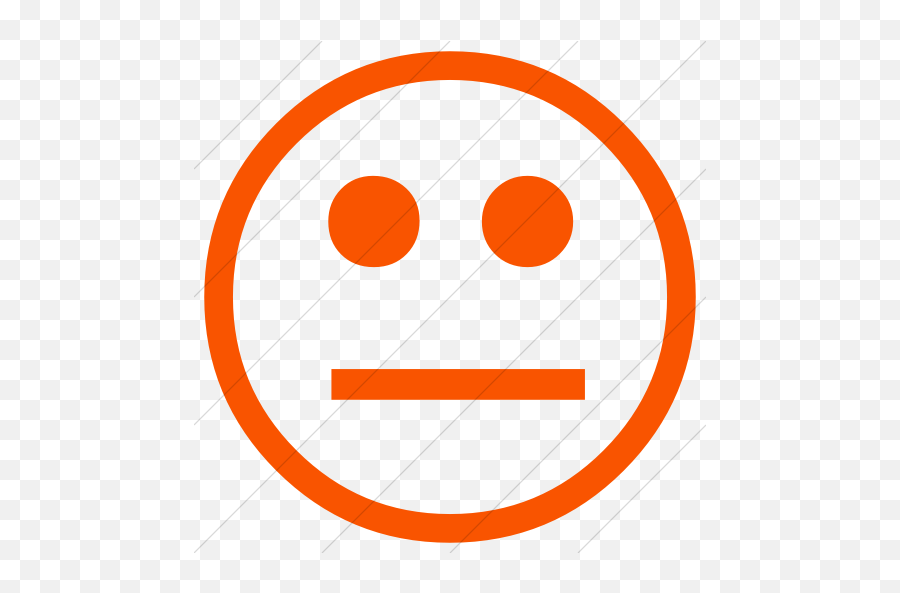 Classic Emoticons Neutral Face Icon - Orange Neutral Face Icon Emoji,Simple Emoticons
