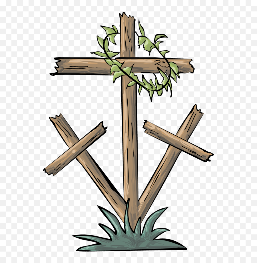 Thorns Plant Flower For Easter - Wooden Cross Png Clipart Emoji,Fall Leaf Cross Emoticon