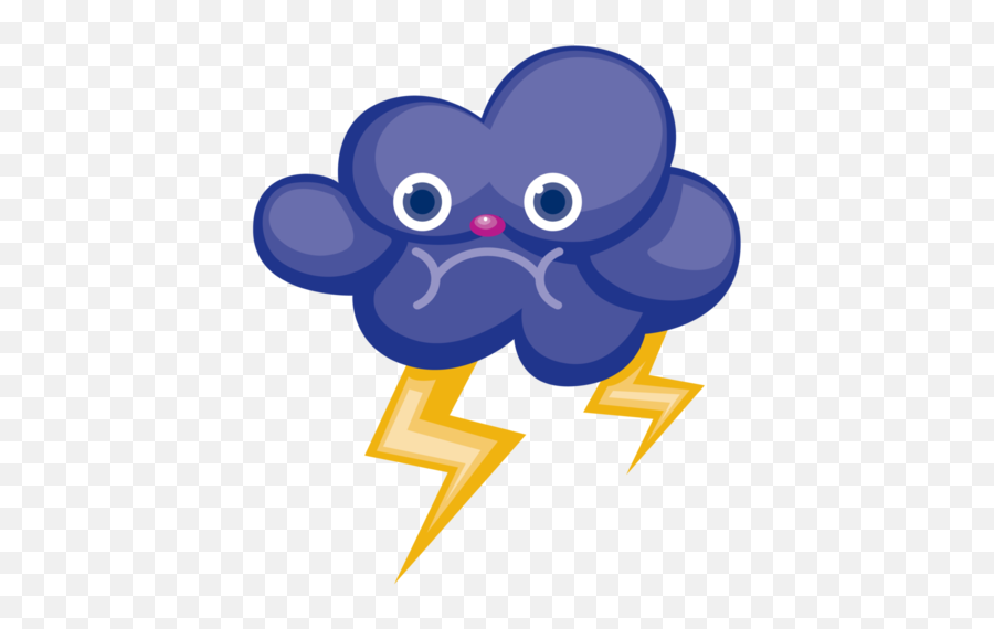 Tiempo Meteorologico - Tormenta Infantil Emoji,Emoticon De Nube Y Rayo Whatsapp