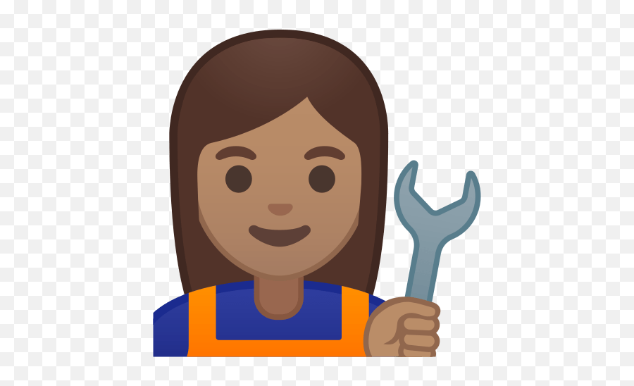Woman Mechanic Emoji With Medium Skin,Girl With Wrench Emoji