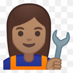 Woman Mechanic Emoji With Medium Skin,Girl With Wrench Emoji