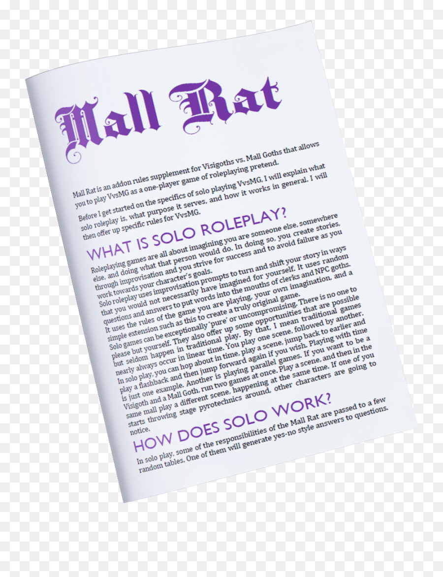 Mall Rat - Solo Roleplaying For Visigoths Vs Mall Goths Emoji,Rat Locust Emotion