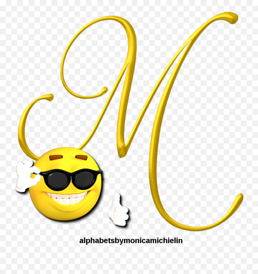 Monica Michielin Alphabets Yellow Smile Emoticon Emoji,Gafas Emoticon Fb