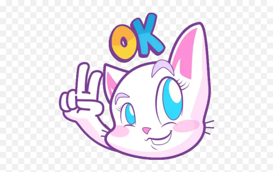 Kawaii Cat 2 Stickers For Whatsapp - Happy Emoji,Kawaii Cat Emoji