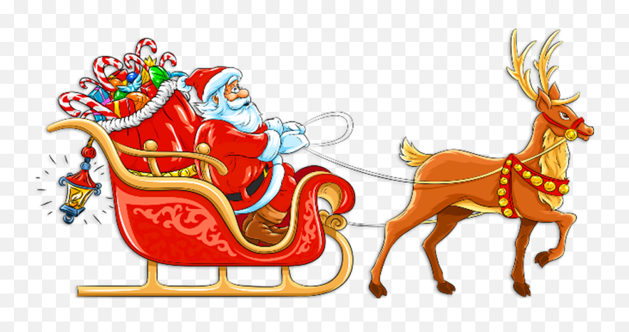 Sleigh Clipart Santa S Sleigh Santa S - Sleigh Santa Png Emoji,Santa Sleigh Emoji