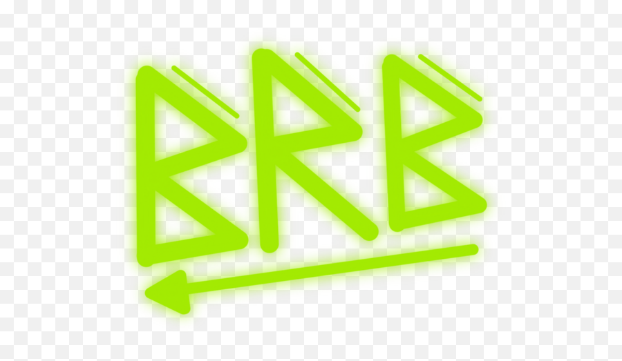 Brb Green Neon Glowing Neonlight - Horizontal Emoji,Brb Emoji