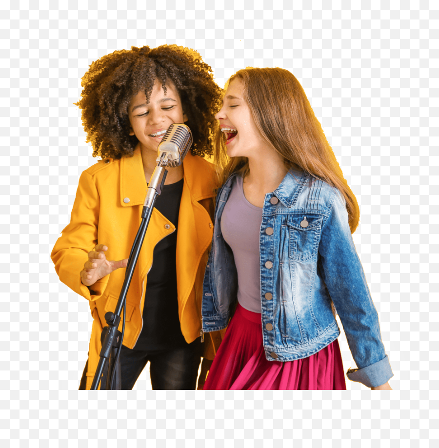 Fun Vocal Classes - Girl Denim Jacket Singing Emoji,Emotions Female Singing Group