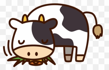Cow Eating Grass Clipart - Cow Eating Clipart Png Emoji,Eating Emoji Png