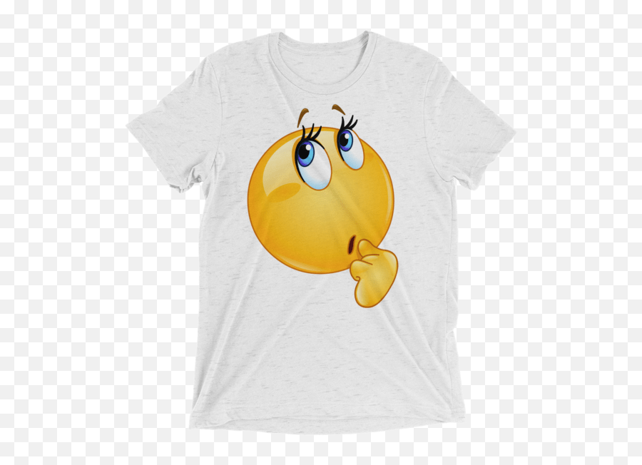 Smiley Funny Face Emoji Short Sleeve T - White Shirt With Gold And Red Logo,Emoji With Eyelashes