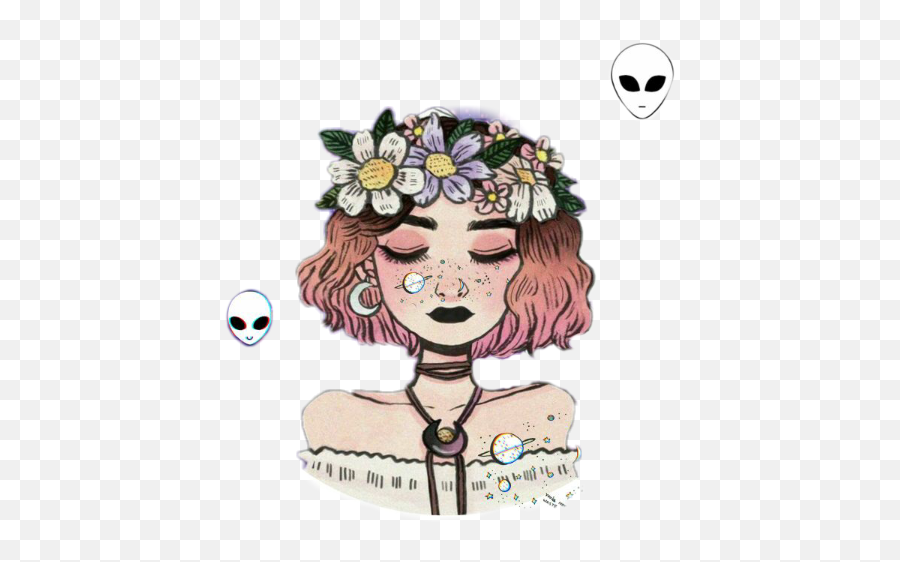 Girltumblr Sticker - Calm Person Drawing Emoji,Alien Emoji Necklace