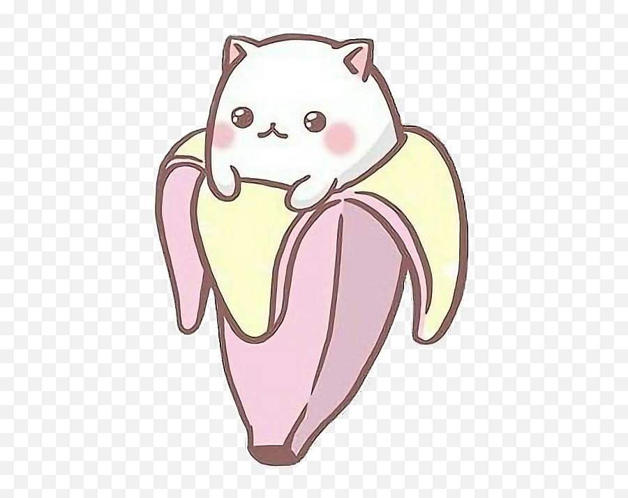 Gato Cat Gatito Banana Sticker - Cute Anime Cat Emoji,Emojis Gatitos