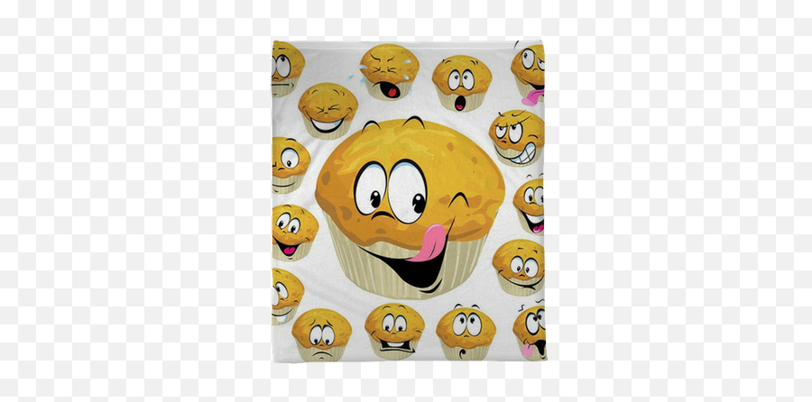 Muffin Cartoon With Many Expression Isolated On White Plush Blanket U2022 Pixers - We Live To Change Funny Muffins Emoji,How To Emoticon Cupcakes