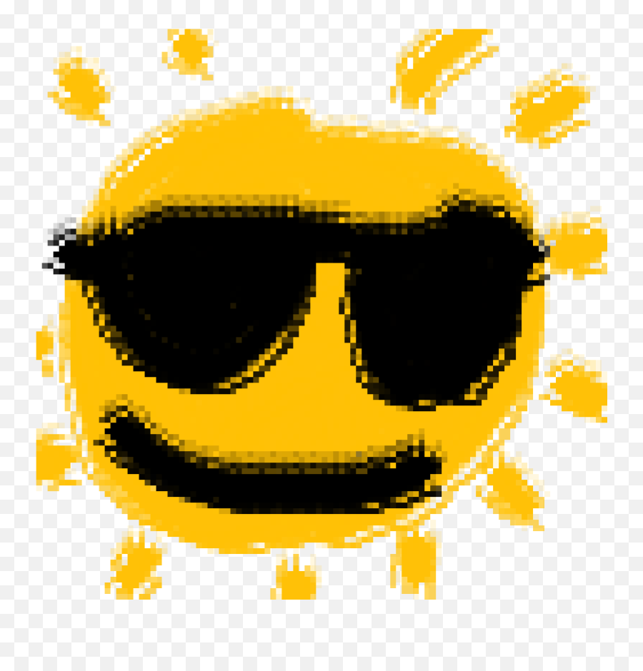 Pixilart - Sun Emoji By Candycorncat Happy,Sun With Sunglasses Emoji