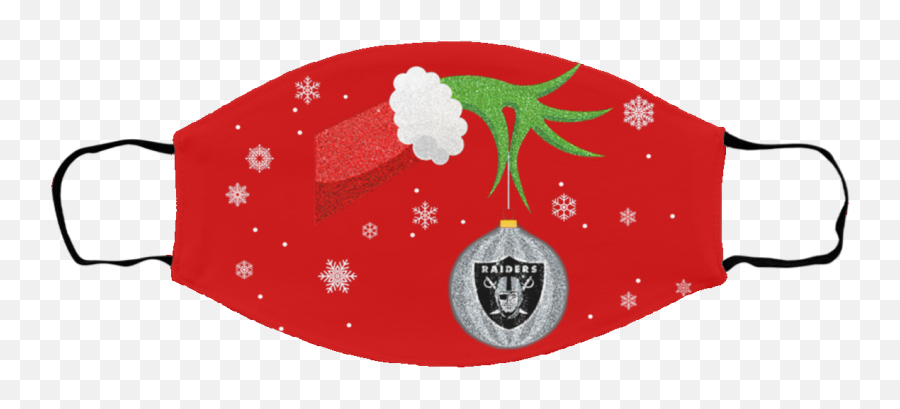 The Grinch Christmas Ornament Oakland Raiders Face Mask - Cloth Face Mask Emoji,New Orleans Saints New Emojis