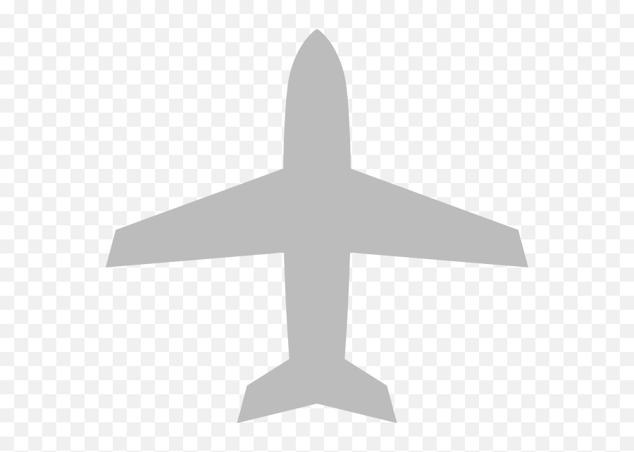 Airplane Silhouette In Grey Color - Transparent Airplane Clipart Emoji,Airplane Flying Over Head Emoticon
