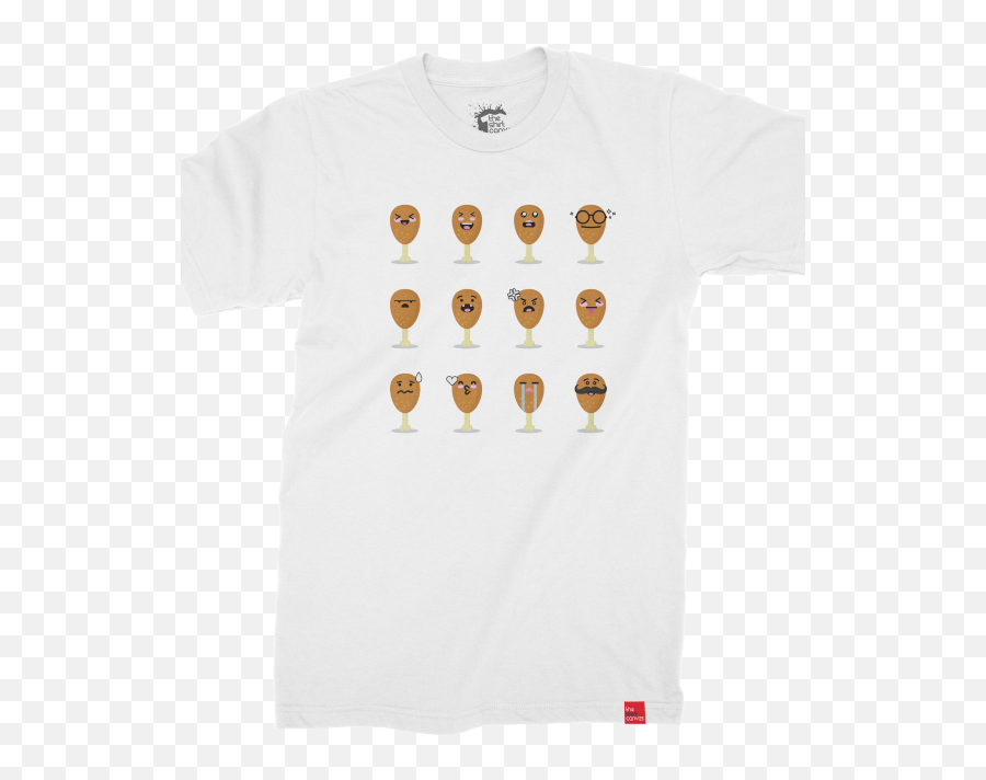 Fried Chicken Emoticon - Short Sleeve Emoji,Chicken Emoticon