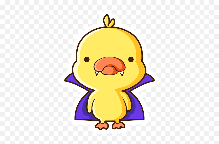 Yellow Vampire Duck Sticker - Sticker Mania Emoji,Purple Vamp Emoji