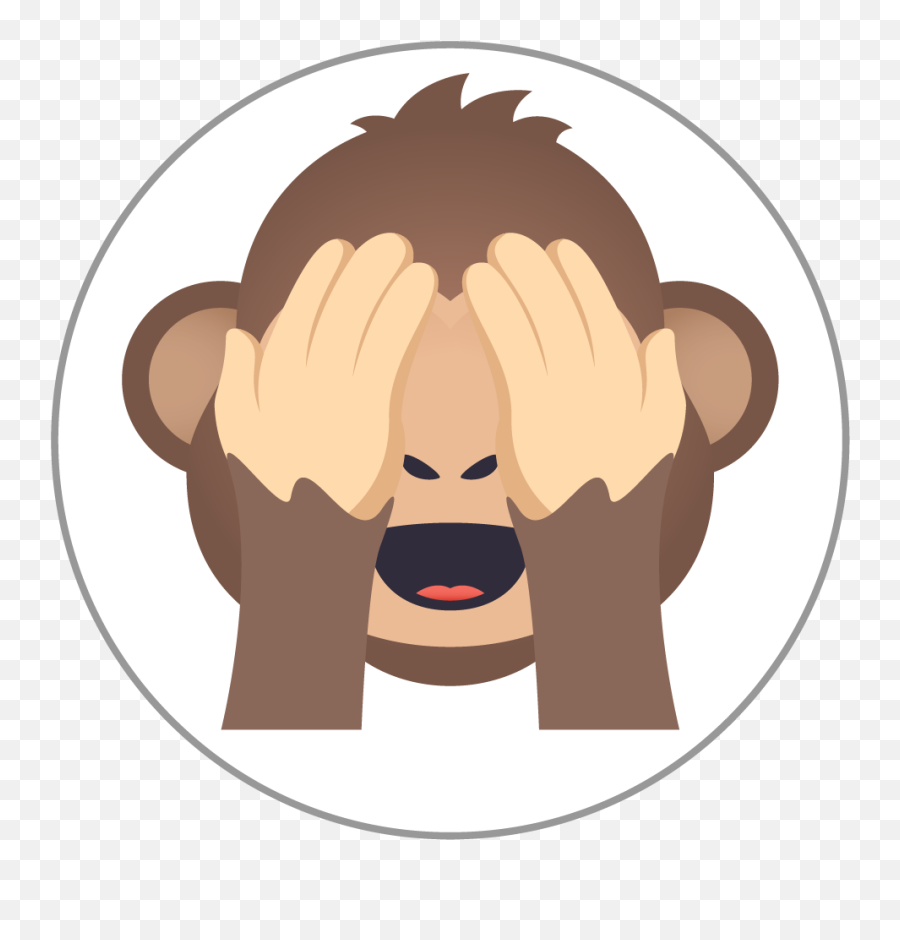 See No Evil Monkey Emoji 25mm Centre Disc,Svg Of Apple Monkey Emoji