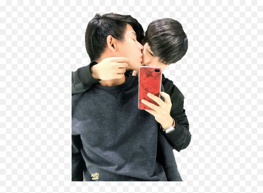 Kiss Realcouple Yaoi Lgbt Cute Boyslove - Smartphone Emoji,Gay Kissing Emoji