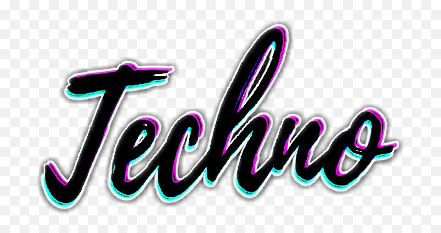 Techno Words Music Neon Sticker - Language Emoji,Techno Emoji